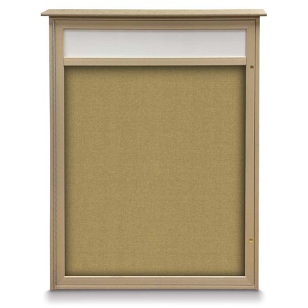 United Visual Products Triple Door Enclosed Indoor Letterboard UV1143H-WHITE-GREEN